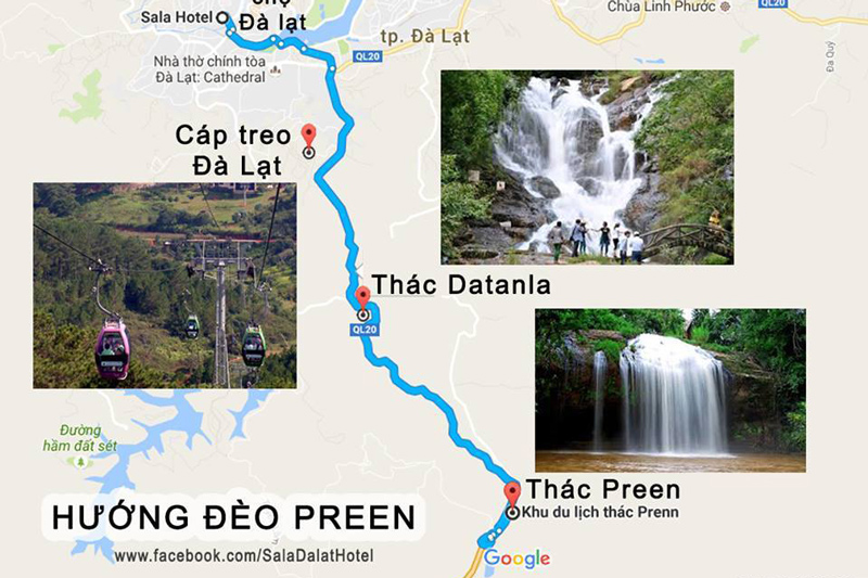 Đường đi đến khu du lịch thác Prenn