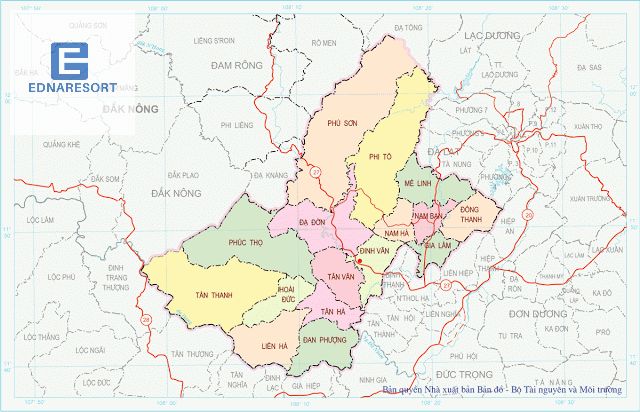 Bản đồ huyện Lâm Hà